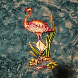 Metal and Glass Flamingo Wall Art‎ Sculpture Decor Coastal Tropical Home Accent